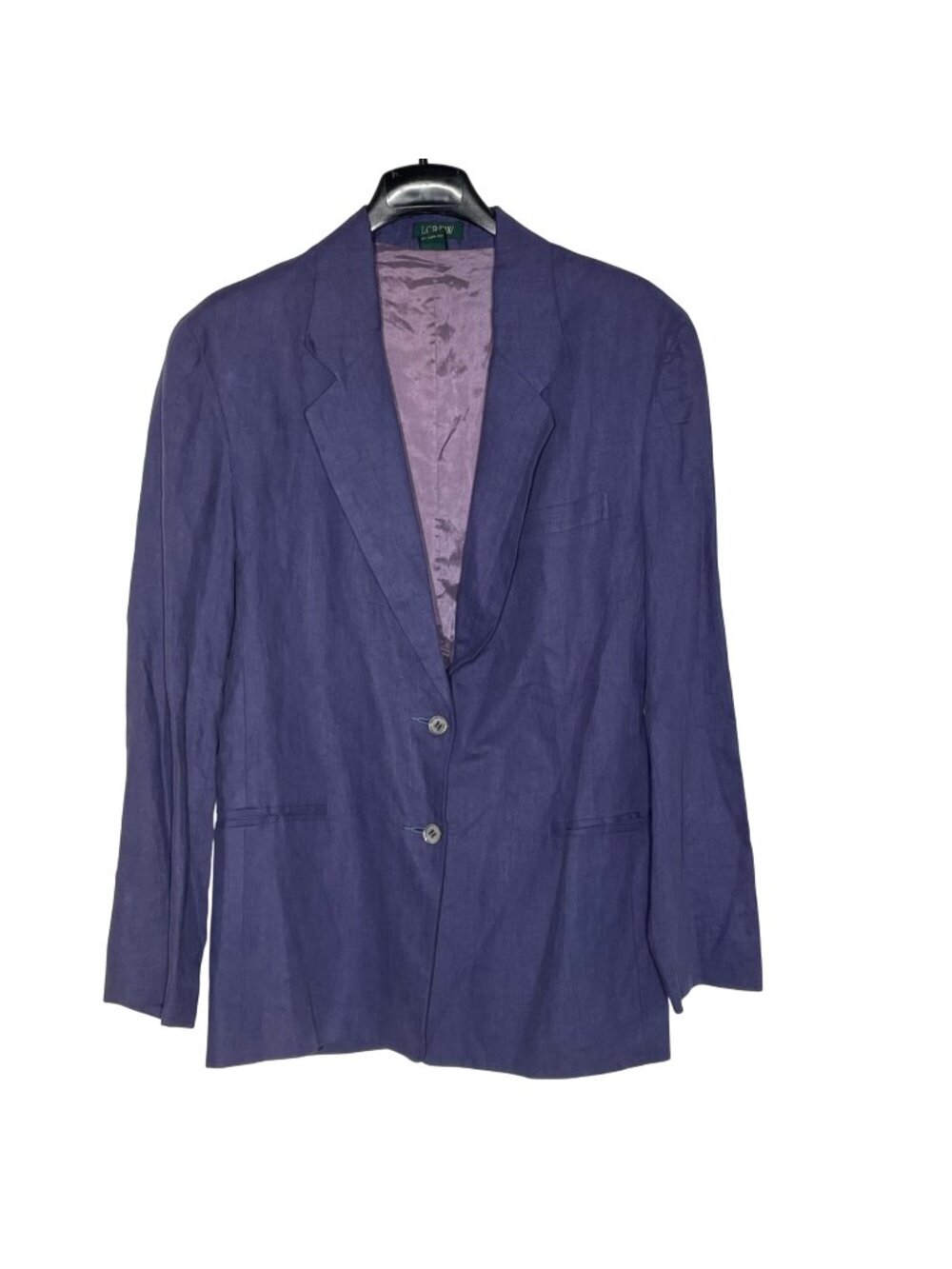 J. Crew Vintage Linen 2 Button Longline Blazer Sz 8 Purple Preppy Academia